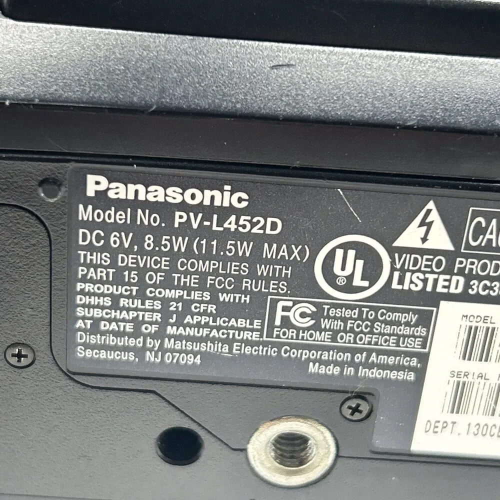 PANASONIC PALMCORDER PV-L452D MULTICAM CAMCORDER‎ *TESTED* ‼️READ DESCRIPTION ‼️